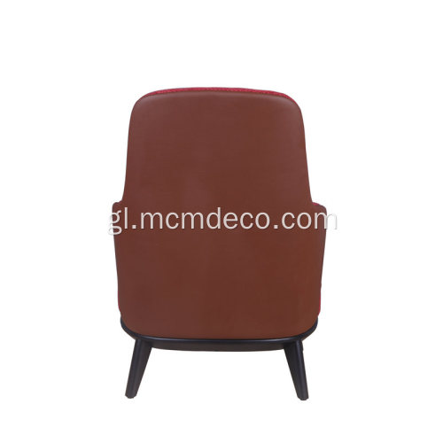 Sillón de tecido estilo Leslie Highback vermello de estilo moderno